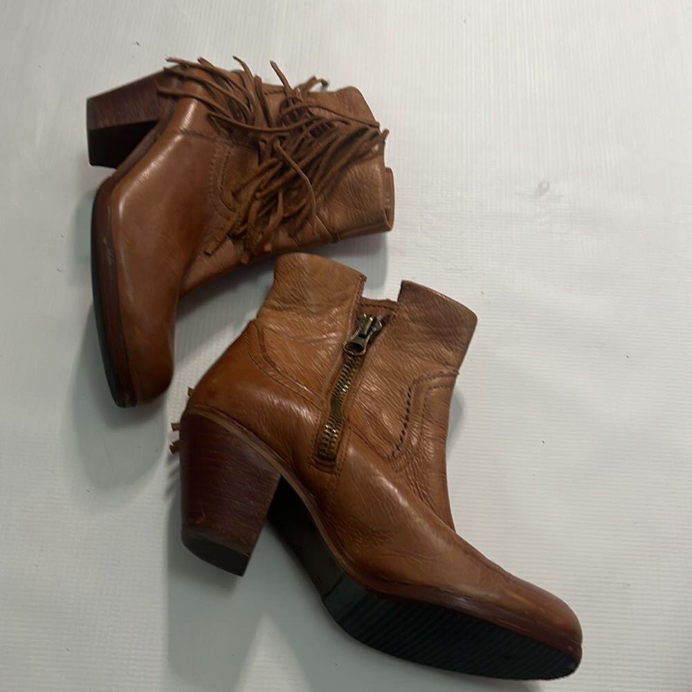 SAM ELDEMAN LOUIE WESTERN LEATHER ANKLE BOOTS‎ SIZE 7 - Picture 2 of 9